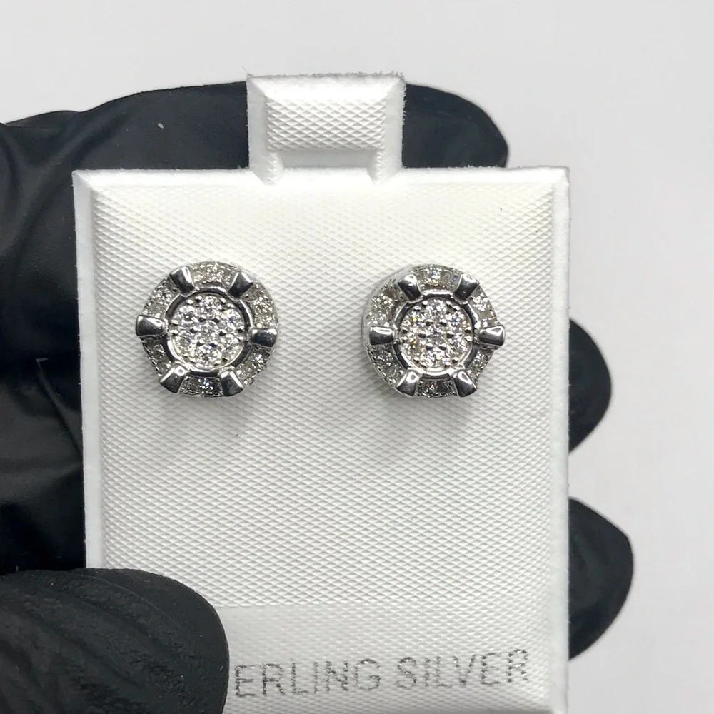 925 Sterling Silver 1.00CTW MOISSANITE Screw Back Stud Earrings
